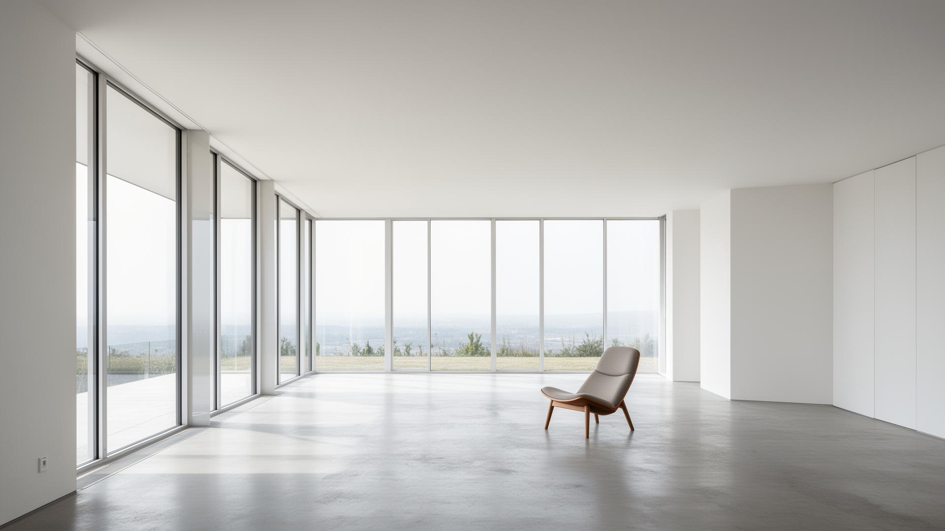Modern minimalist architecture interior